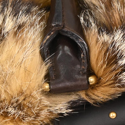 Gucci * Brown Fur Bamboo Handbag