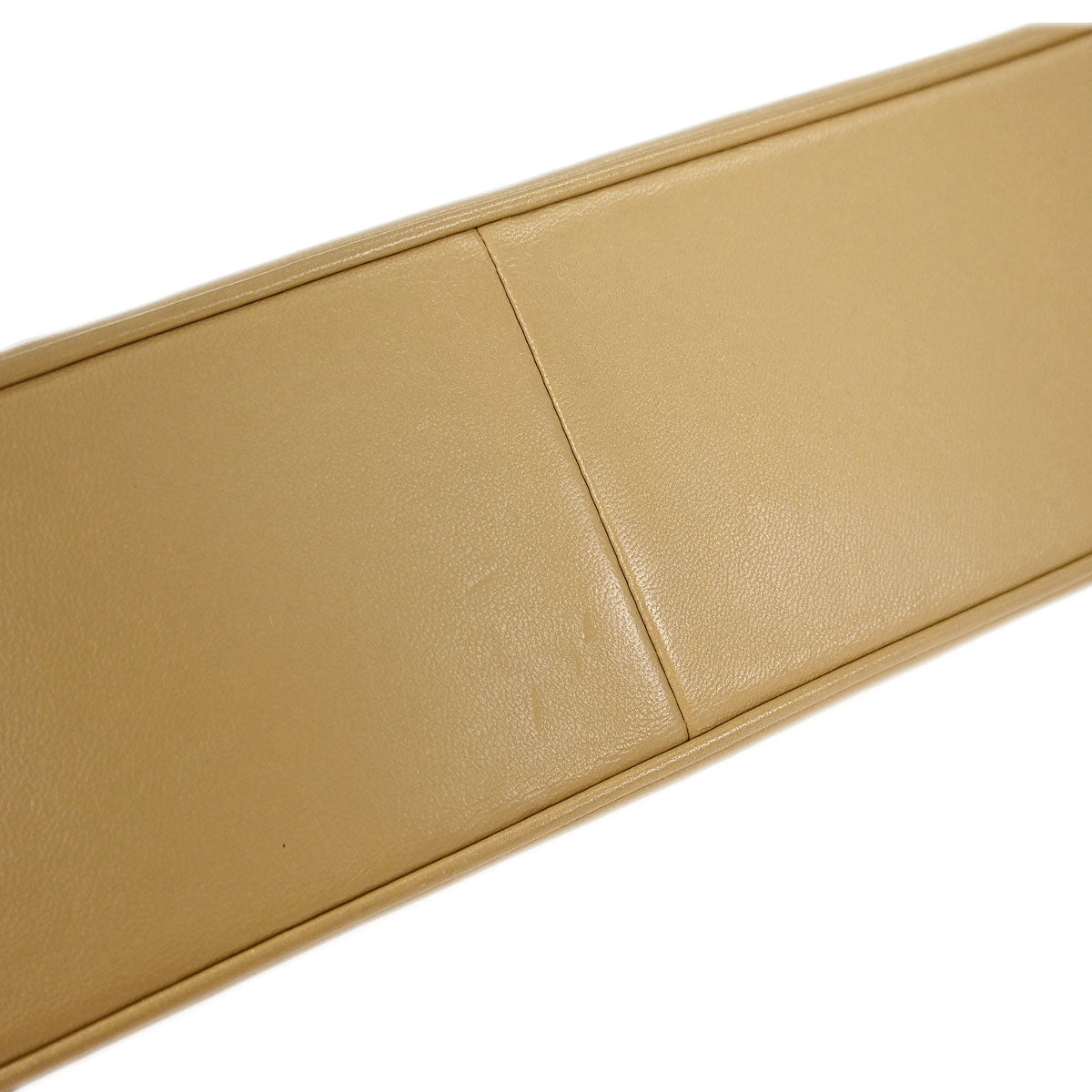 Chanel 1989-1991 Beige Lambskin Single Flap Shoulder Bag