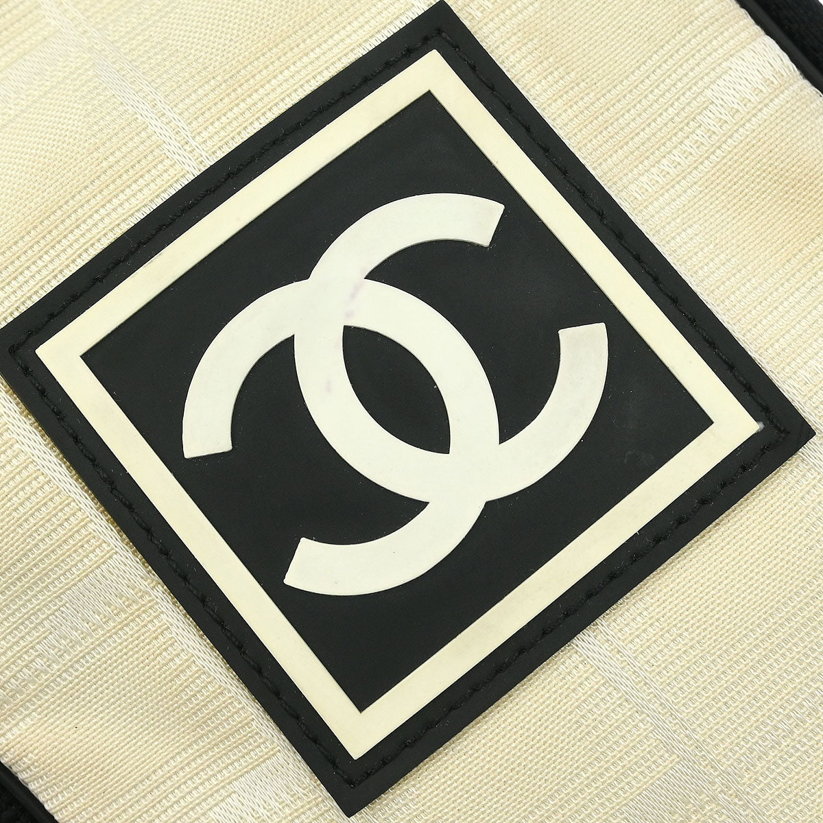 Chanel Black White Nylon Jacquard Travel Line Crossbody Bag