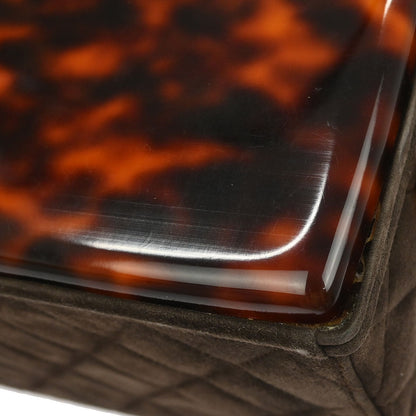 Chanel Brown Suede Acrylic Chain Handbag