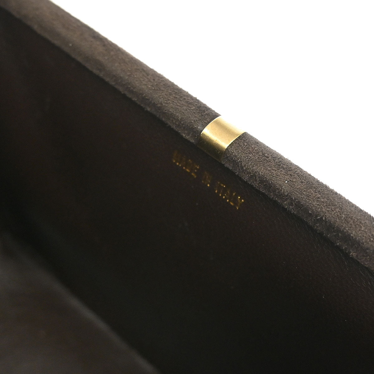 Chanel Brown Suede Acrylic Chain Handbag