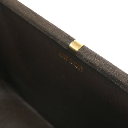 Chanel Brown Suede Acrylic Chain Handbag