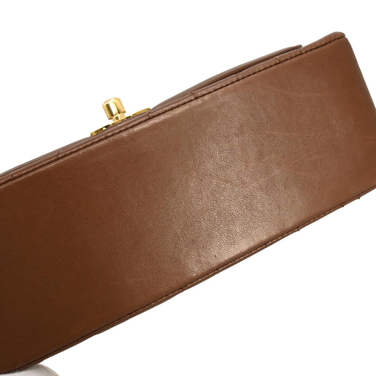 Chanel 1991-1994 Brown Lambskin Small Diana Shoulder Bag