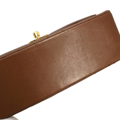 Chanel 1991-1994 Brown Lambskin Small Diana Shoulder Bag