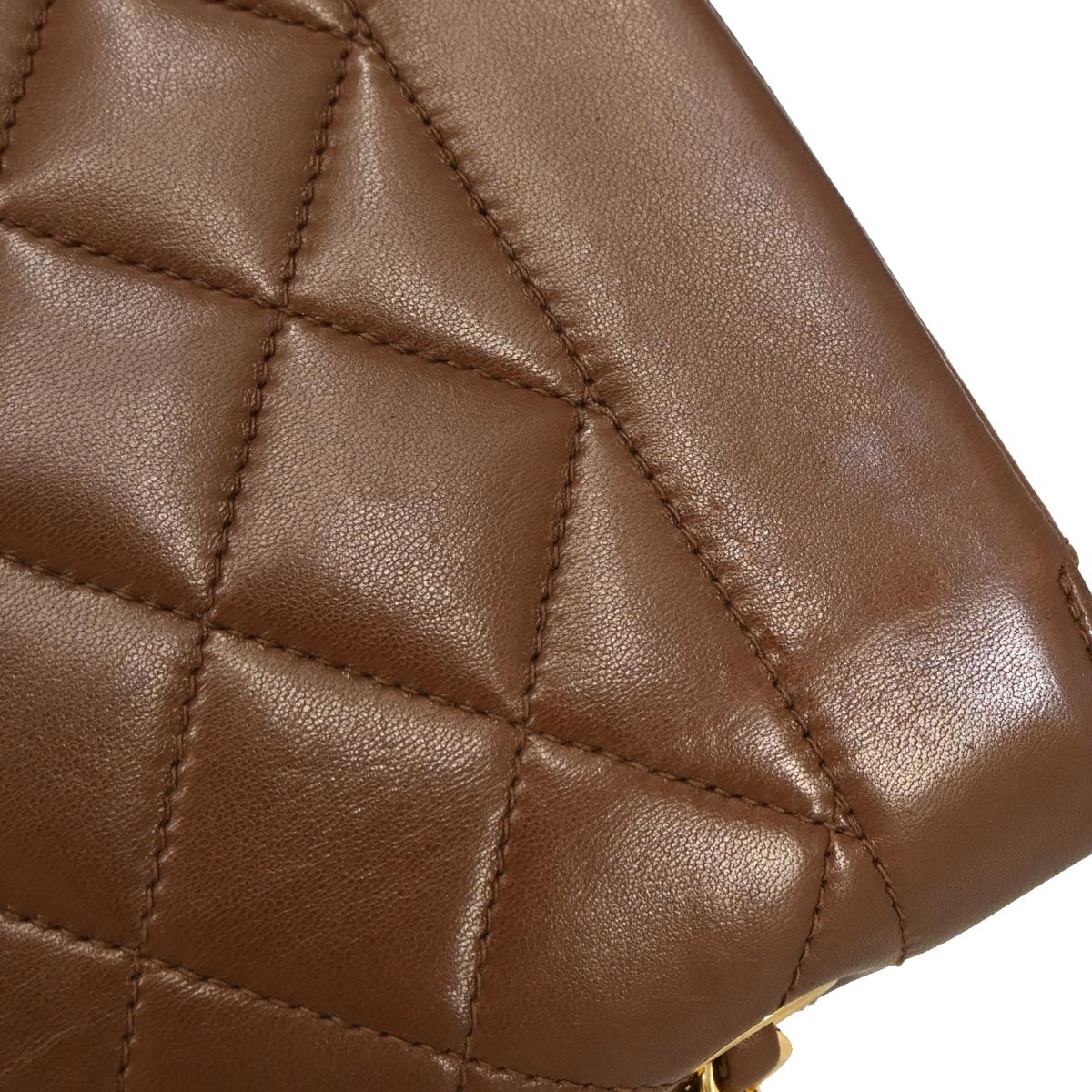 Chanel 1991-1994 Brown Lambskin Small Diana Shoulder Bag