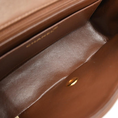 Chanel 1991-1994 Brown Lambskin Small Diana Shoulder Bag