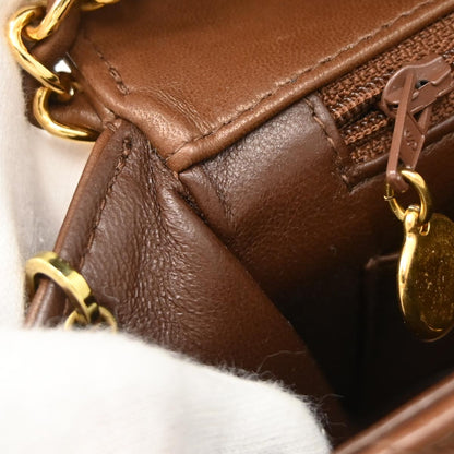 Chanel 1991-1994 Brown Lambskin Small Diana Shoulder Bag