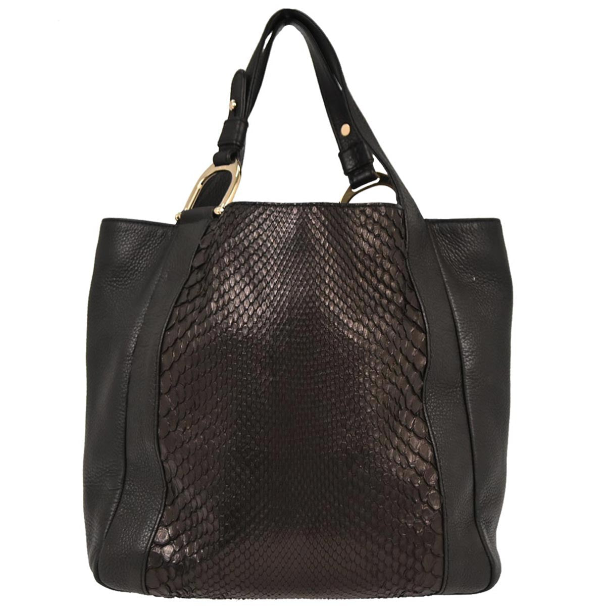 Gucci * Black Python Tote Bag