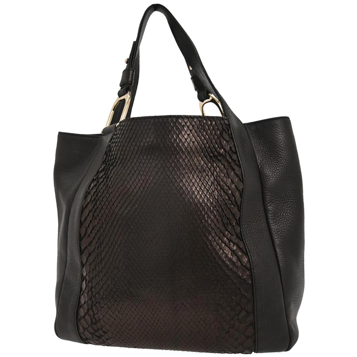 Gucci * Black Python Tote Bag