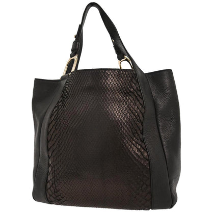 Gucci * Black Python Tote Bag