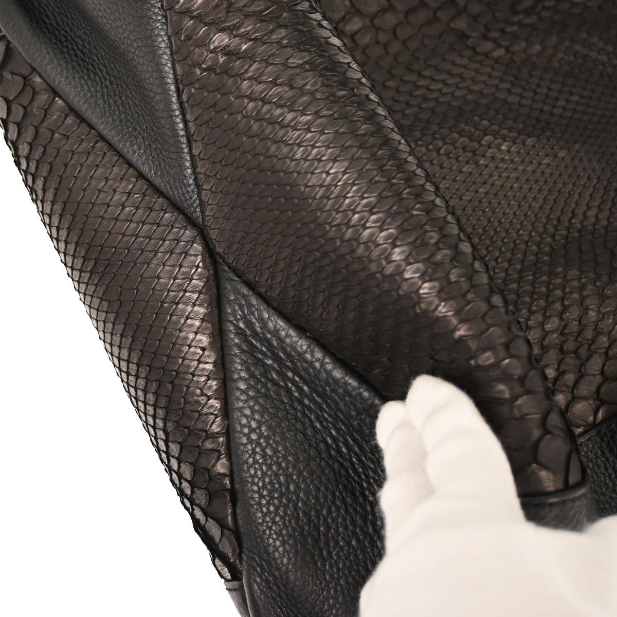 Gucci * Black Python Tote Bag