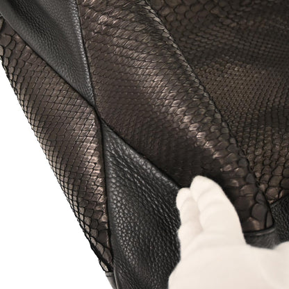 Gucci * Black Python Tote Bag
