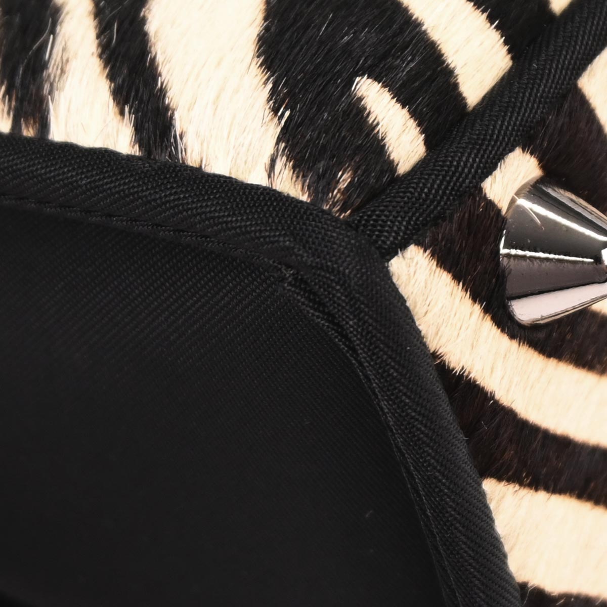 Christian Dior * White Black Pony Hair Satin Zebra Handbag