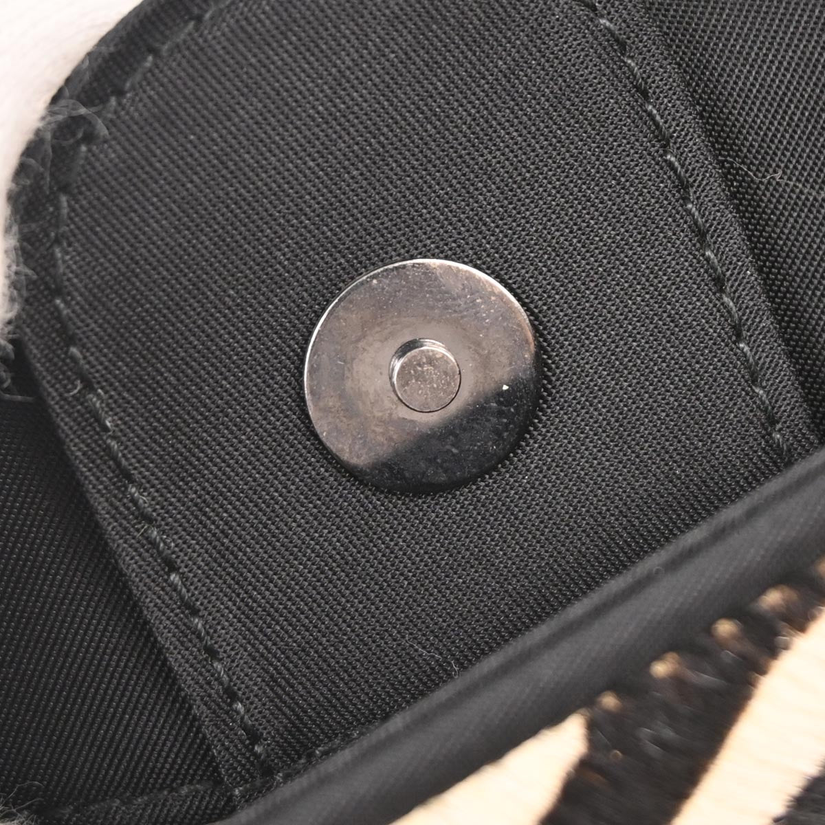 Christian Dior * White Black Pony Hair Satin Zebra Handbag