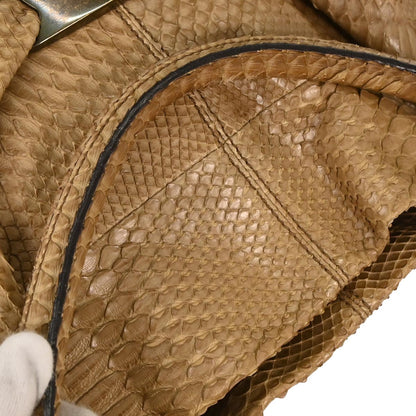 Salvatore Ferragamo * Beige Python Handbag