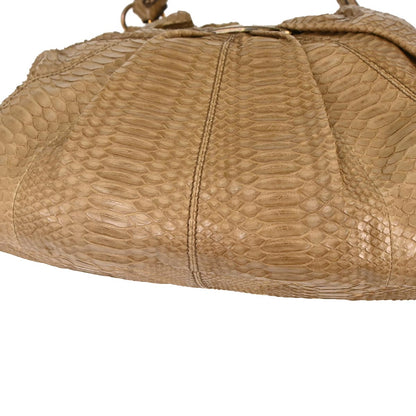 Salvatore Ferragamo * Beige Python Handbag