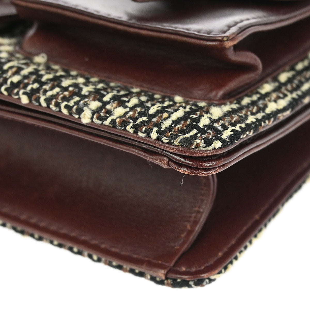 Chanel Brown Tweed Mademoiselle Lock Handbag