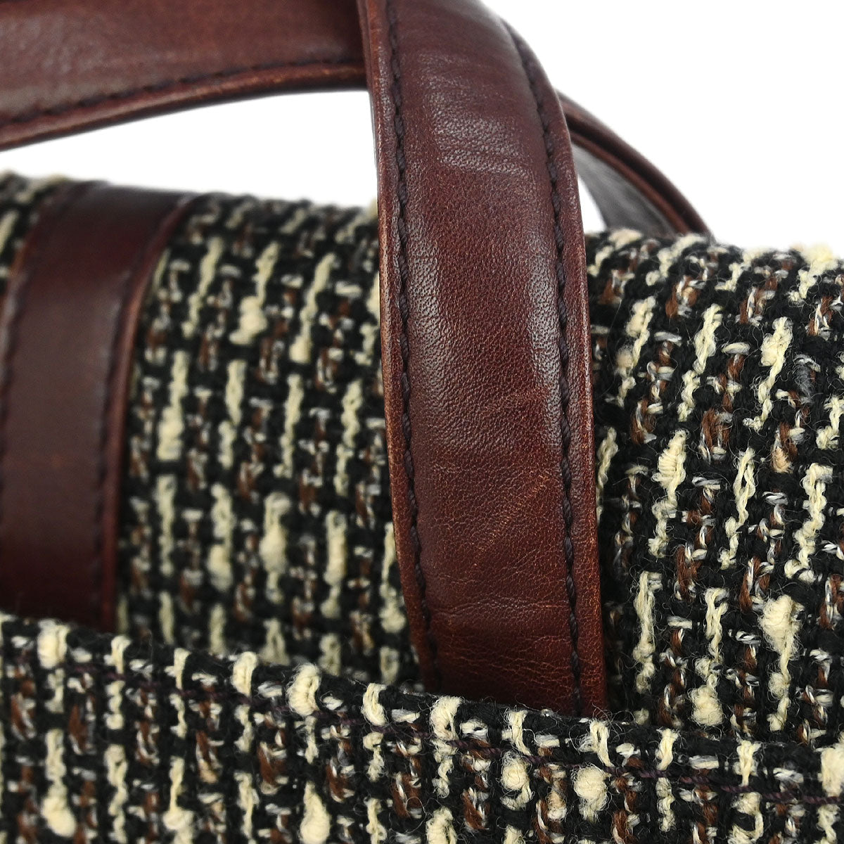 Chanel Brown Tweed Mademoiselle Lock Handbag