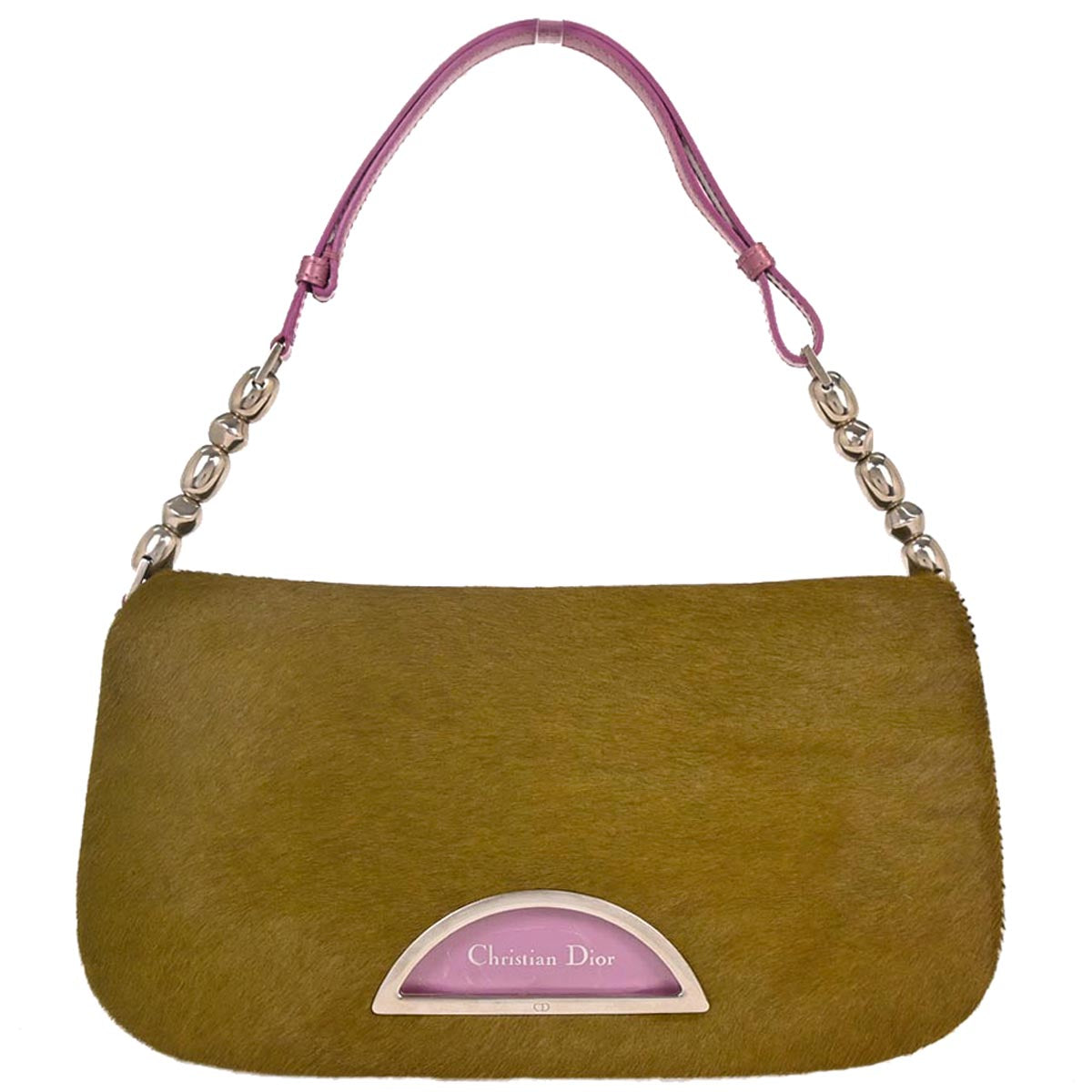 Christian Dior * Green Python Pony Hair Malice Handbag