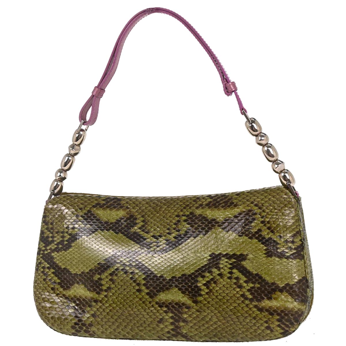 Christian Dior * Green Python Pony Hair Malice Handbag