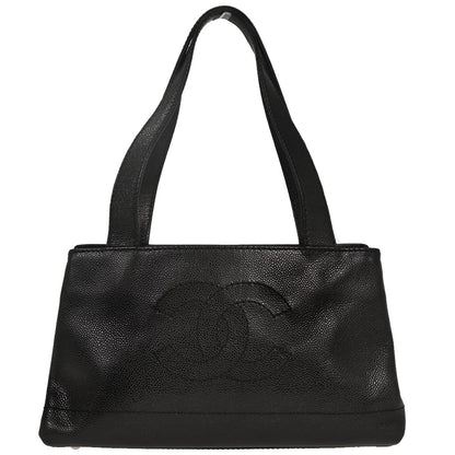 Chanel 2002-2003 Black Calfskin Tote Handbag