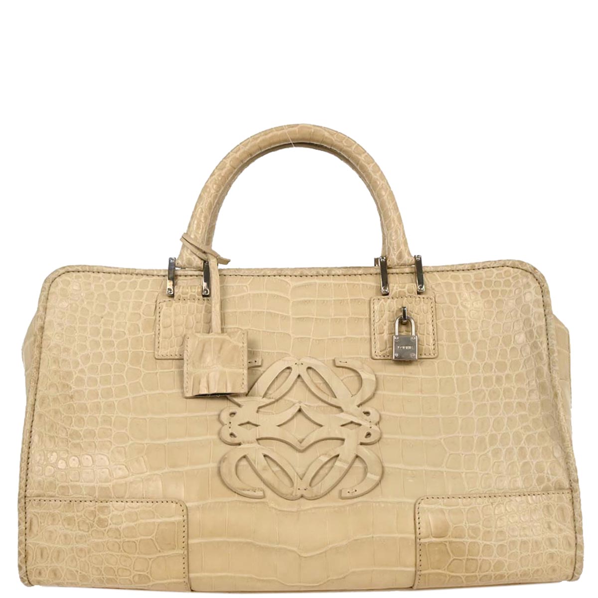 Loewe * Off-white Crocodile Amazona 36 Handbag