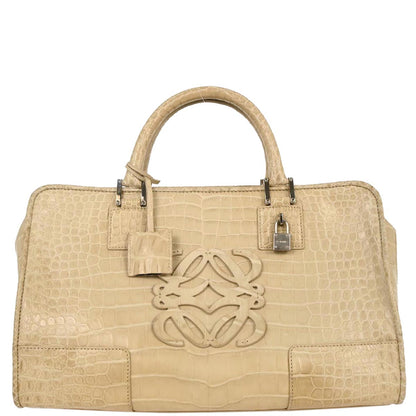 Loewe * Off-white Crocodile Amazona 36 Handbag