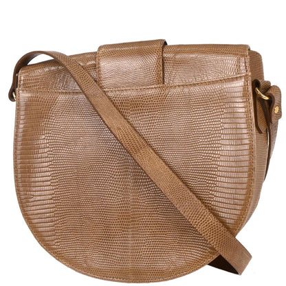 Yves Saint Laurent * Brown Lizard Shoulder Bag