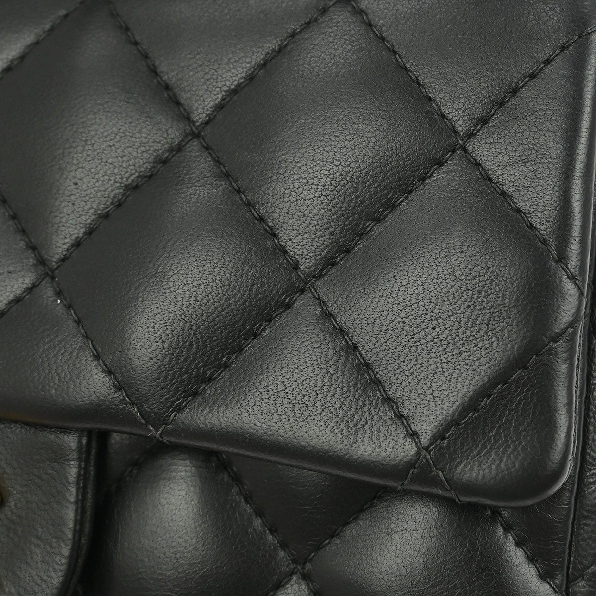 Chanel 2003-2004 Black Lambskin Mini Classic Square Flap Shoulder Bag
