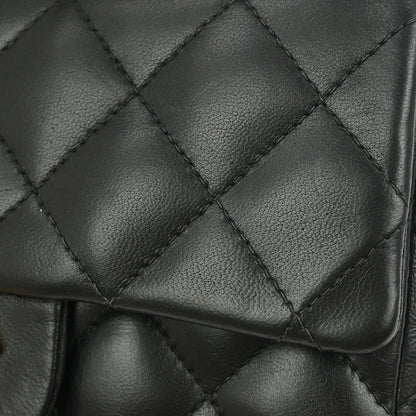 Chanel 2003-2004 Black Lambskin Mini Classic Square Flap Shoulder Bag