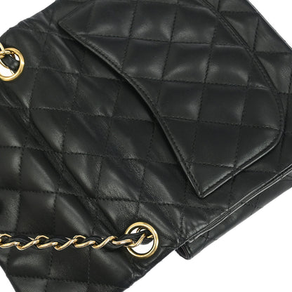 Chanel 2003-2004 Black Lambskin Mini Classic Square Flap Shoulder Bag
