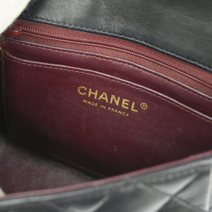 Chanel 2003-2004 Black Lambskin Mini Classic Square Flap Shoulder Bag