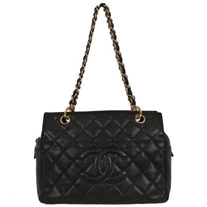 Chanel Black Caviar Petite Timeless Tote PTT Chain Handbag