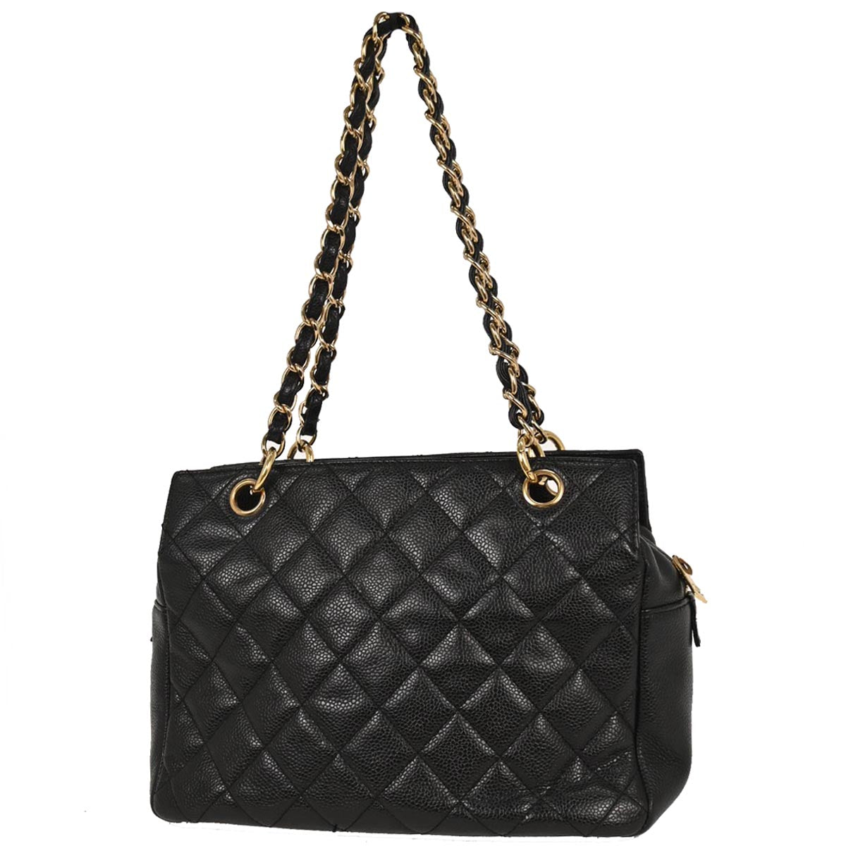 Chanel Black Caviar Petite Timeless Tote PTT Chain Handbag