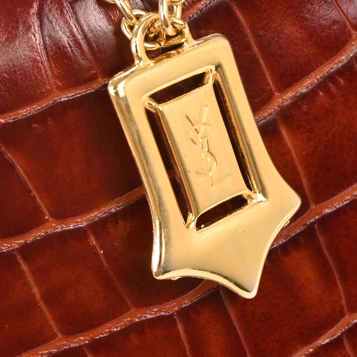 Yves Saint Laurent * Brown Leather Handbag