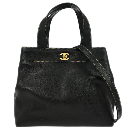 Chanel Black Caviar 2way Shoulder Tote Bag