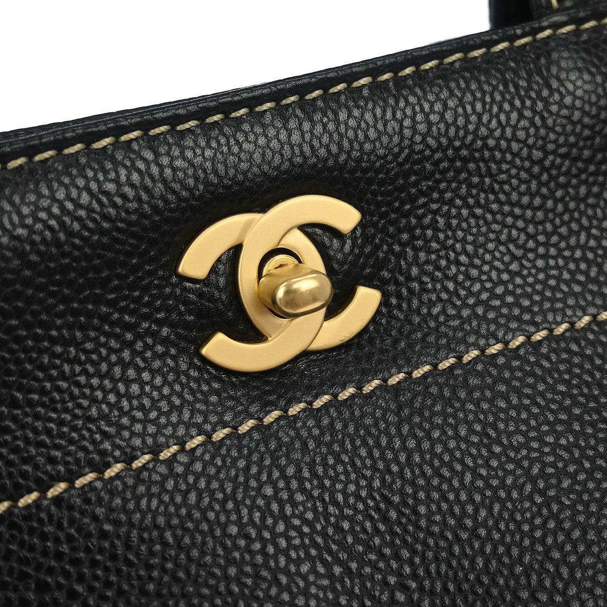 Chanel Black Caviar 2way Shoulder Tote Bag