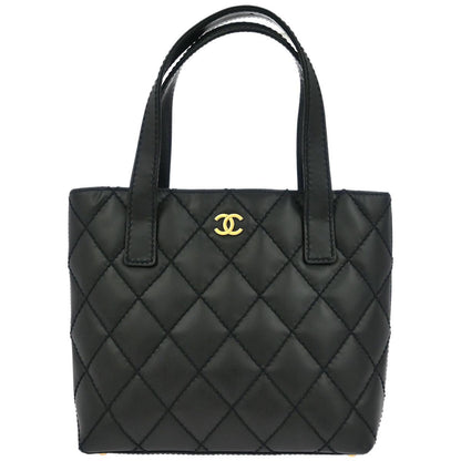 Chanel Black Calfskin Wild Stitch Tote Bag