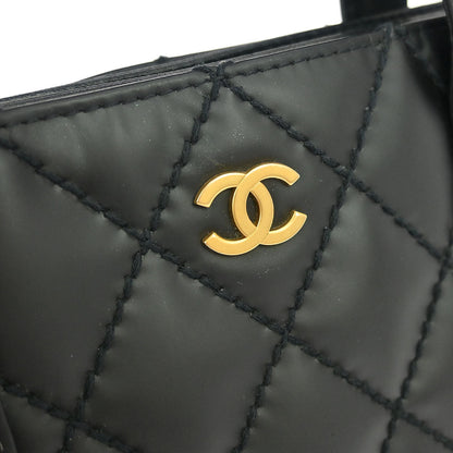 Chanel Black Calfskin Wild Stitch Tote Bag