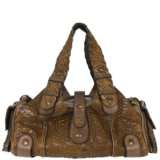 Chloe * Brown Python Silverado Handbag