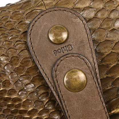 Chloe * Brown Python Silverado Handbag