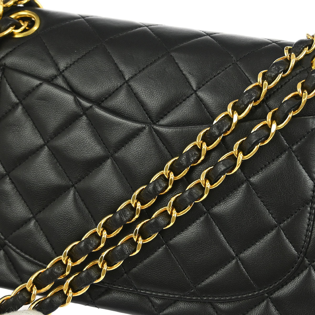 Chanel Black Lambskin Small Classic Double Flap Shoulder Bag