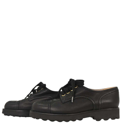 Chanel * Black Leather Shoes #35