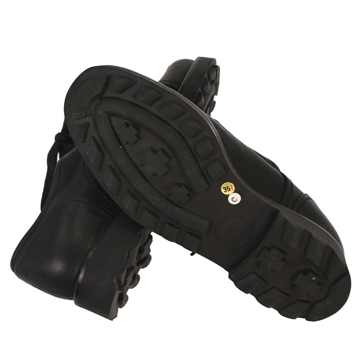 Chanel * Black Leather Shoes #35