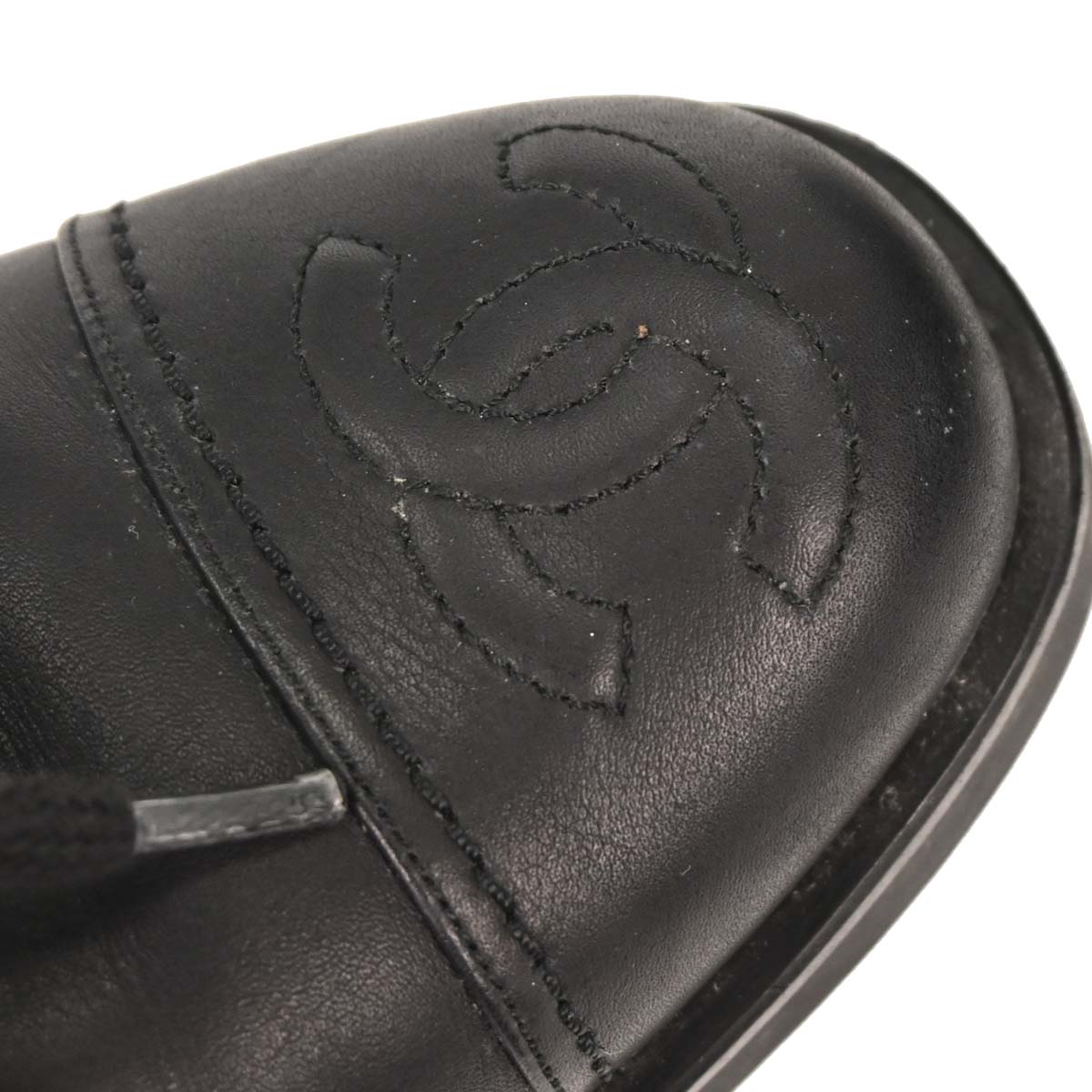 Chanel * Black Leather Shoes #35
