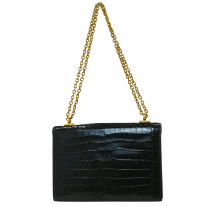 Hermes * Black Porosus Alcazar Shoulder Bag