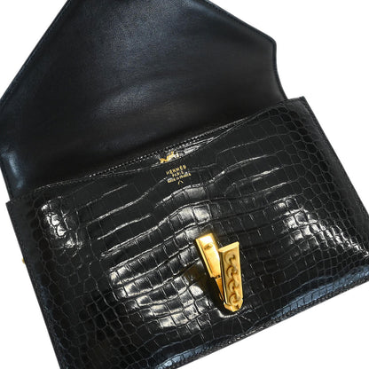 Hermes * Black Porosus Alcazar Shoulder Bag