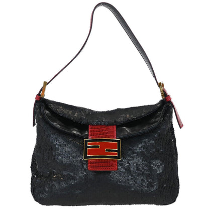 Fendi * Black Sequins Lizard Handbag