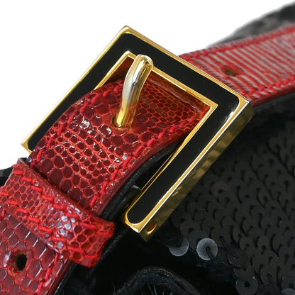 Fendi * Black Sequins Lizard Handbag
