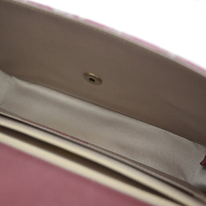 Chanel Pink Nylon Jacquard Travel Line Single Flap Shoulder Bag